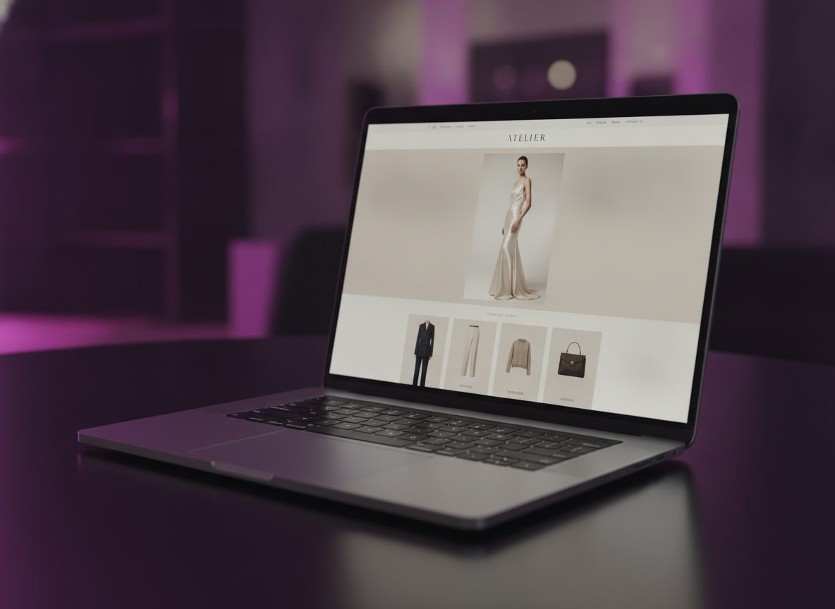 Tienda online de moda en un portátil